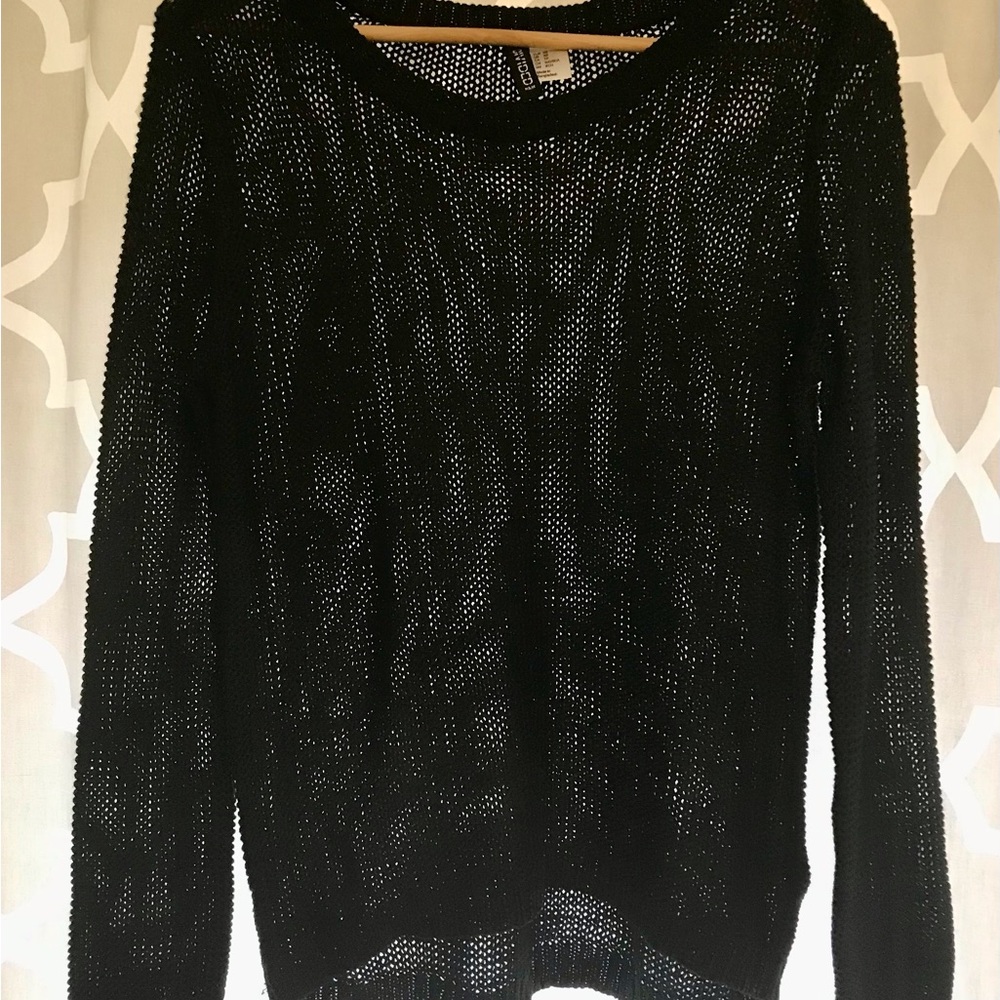 H&M XS Black Mesh Sweater
